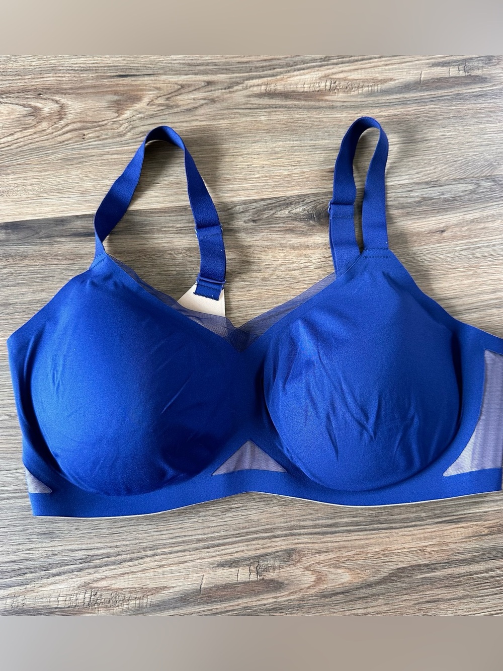 Honeylove Cross Over Wireless Bra Blue 40DD 40DDD Convertible Straps Comfy EUC